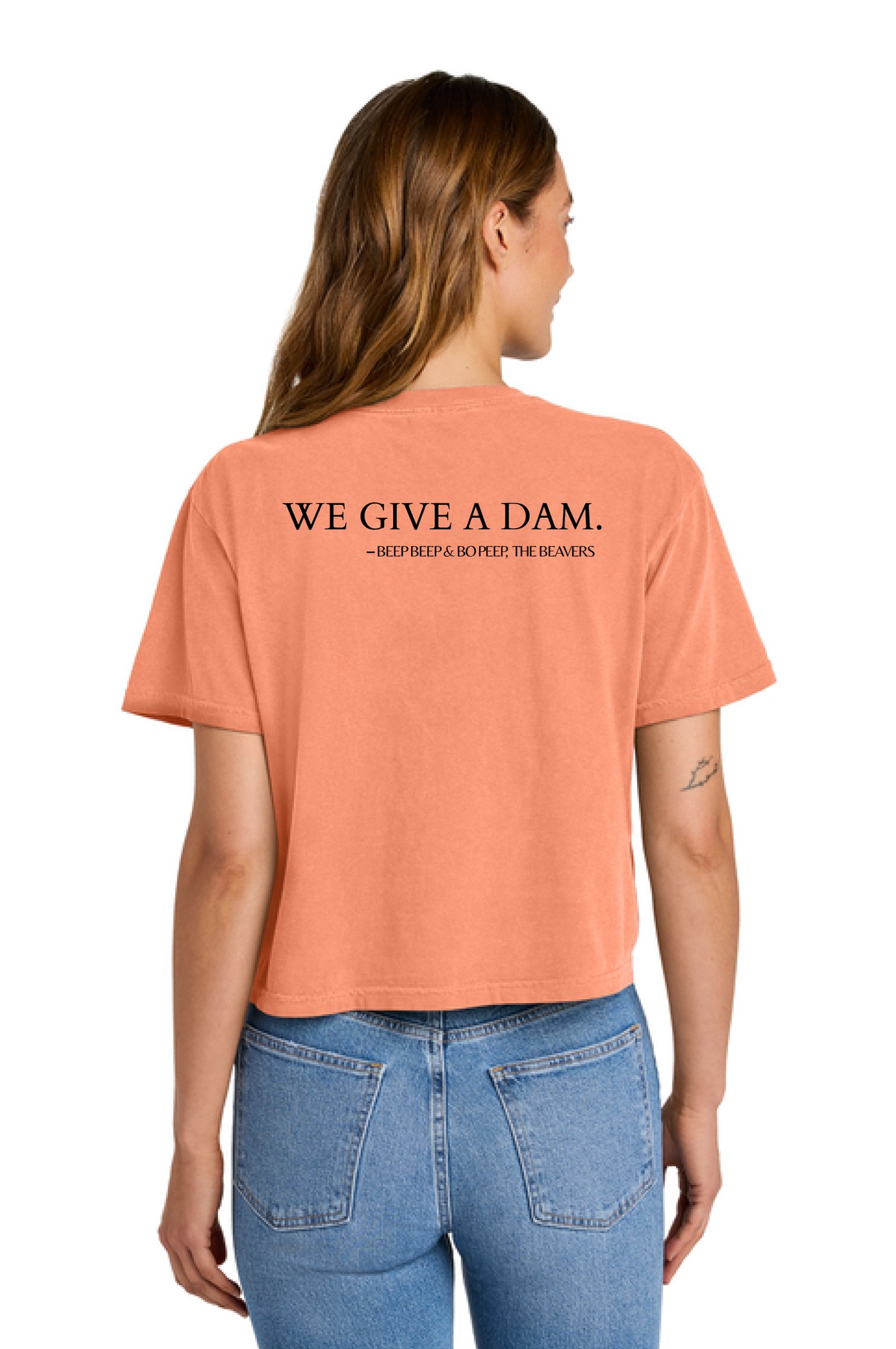 Easler Acres Crop Tee — Cantaloupe, back