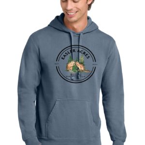 Easler Acres Pocket Hoodie — BlueJean, big front logo